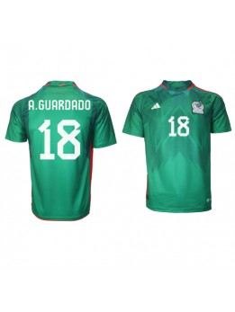 Mexiko Andres Guardado #18 Replika Hemmakläder VM 2022 Kortärmad